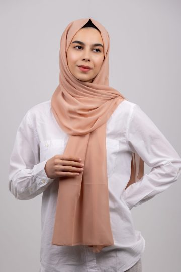 Textured Chiffon Hijab - Smoky Salmon