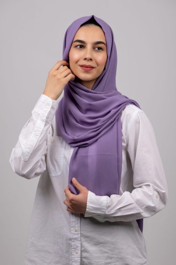 Textured Chiffon Hijab - Ube Purple